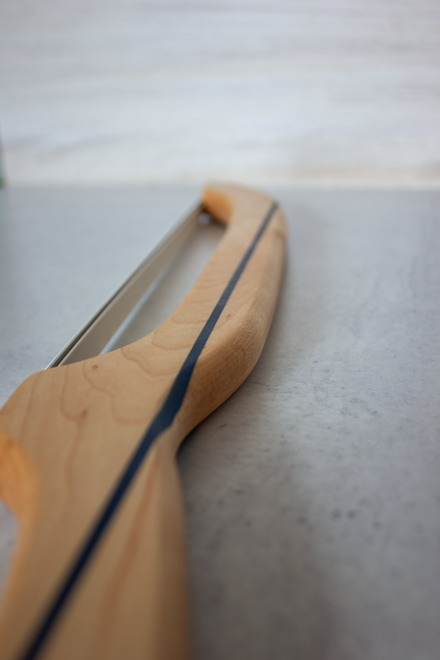Maple Bread Bow Knife with Blue Epoxy Inlay