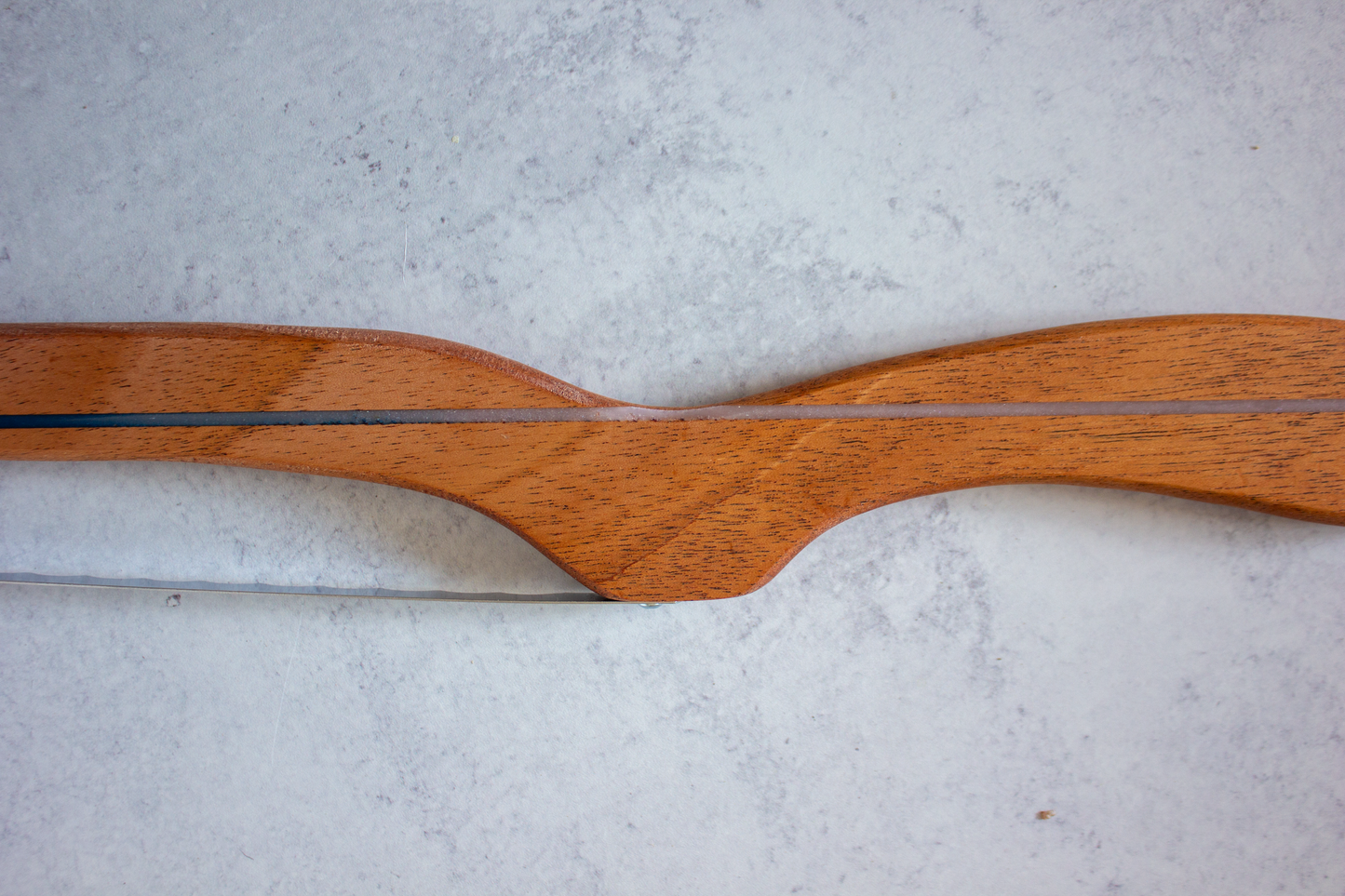Sapele Bread Bow Knife  with Blue and White Epoxy Inlay