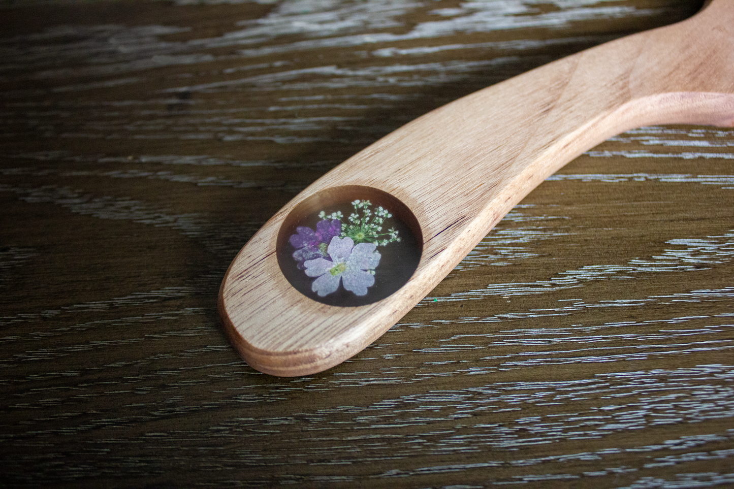 Walnut Bread Bow Knife with Botanical Inlay